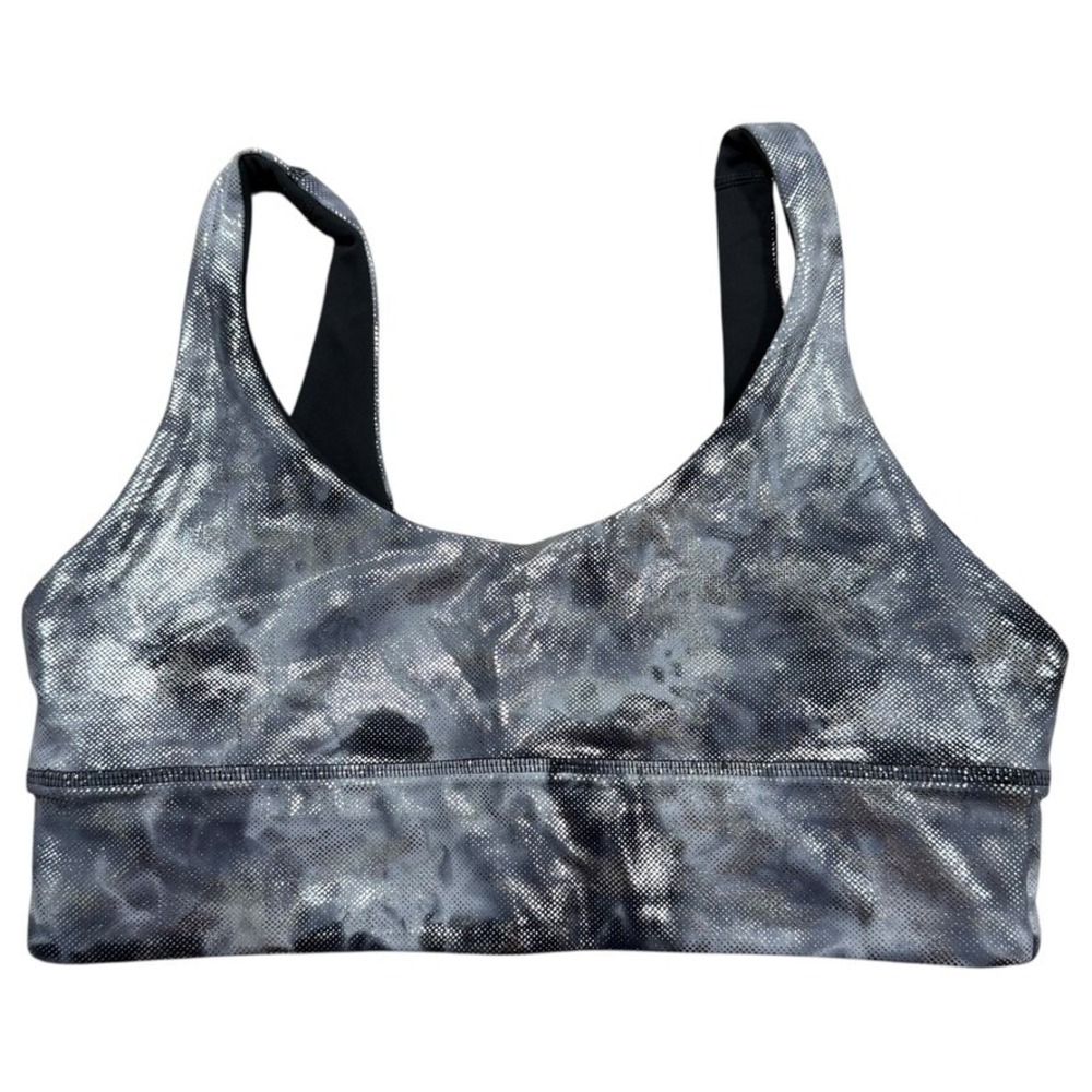Lululemon Align Bra Shine LW2DNQS Gray Silver Foil Marble Print Size‎ 12 A/B Cup